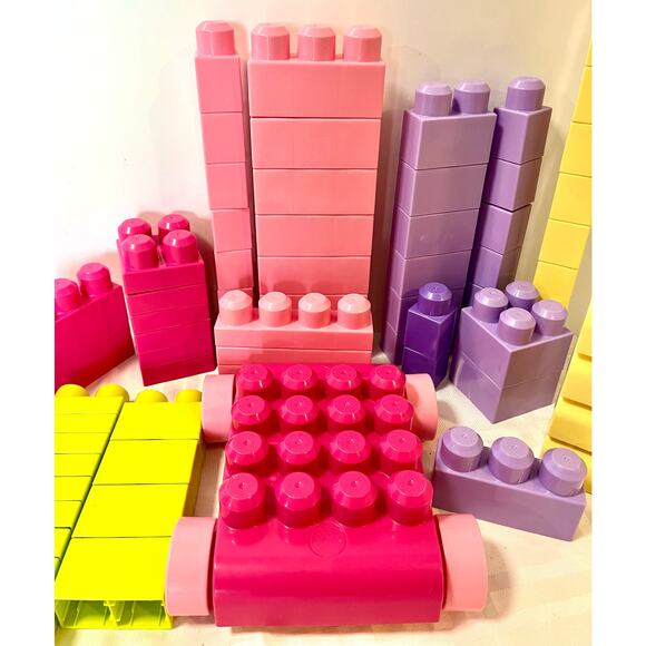 Pastel 80 Mega Blocks pastel colors with build on car build stack - Picture 4 of 6